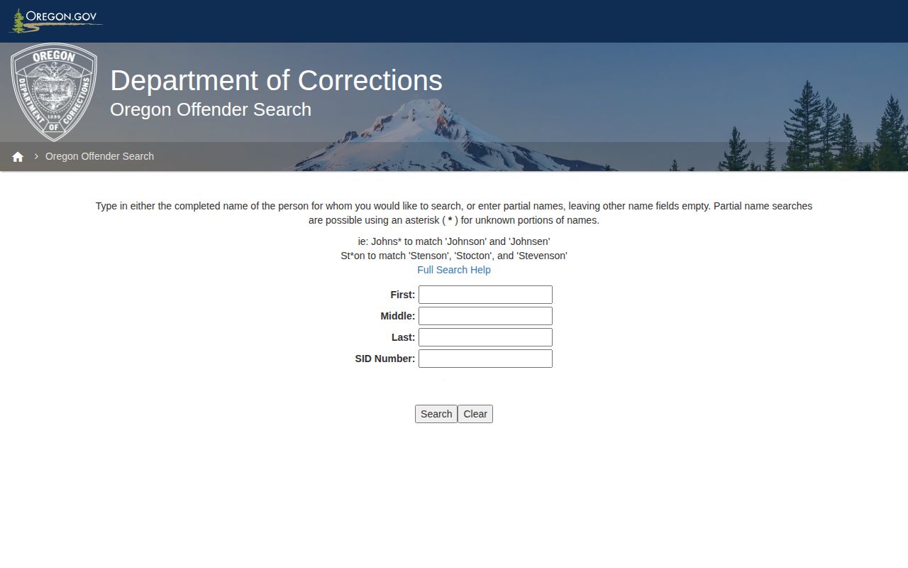 Oregon offender search for Curry County released inmates
