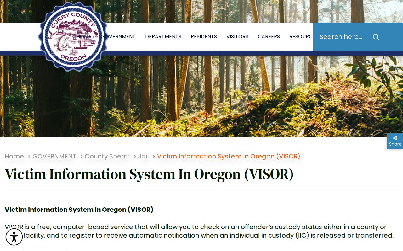 Curry County VINELink replacement and local VISOR release assistance