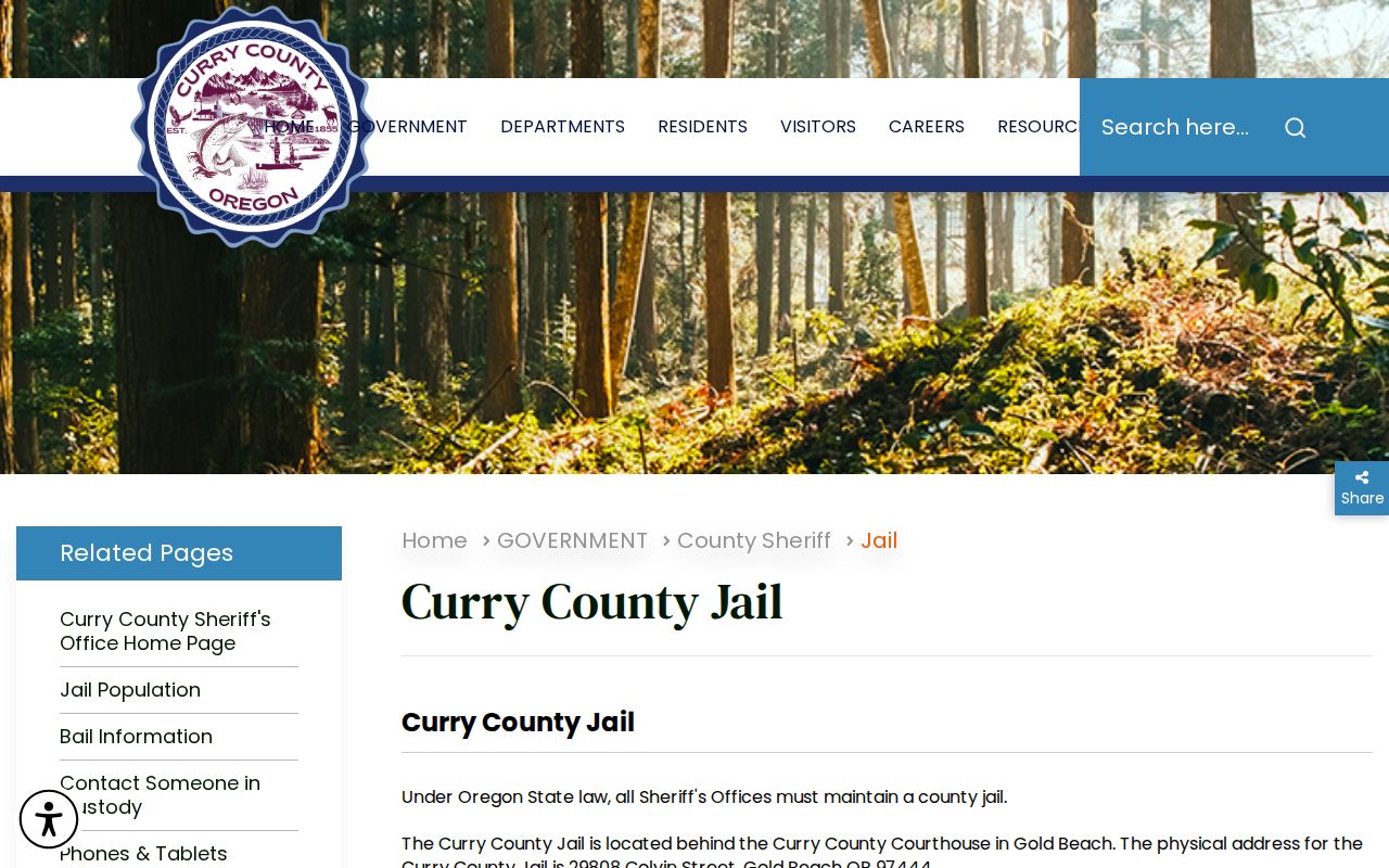Curry County Jail release records facility information